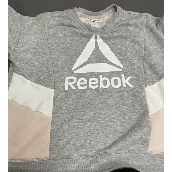 Reebok Sweater Womens Medium Gray Outdoors Sweatshirt Logo - Picture 7 of 11